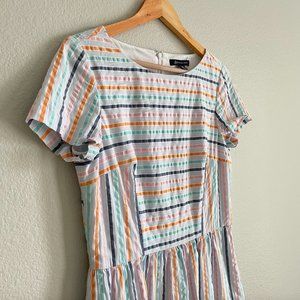 Brooks Brothers Striped Pastel Seersucker Dress